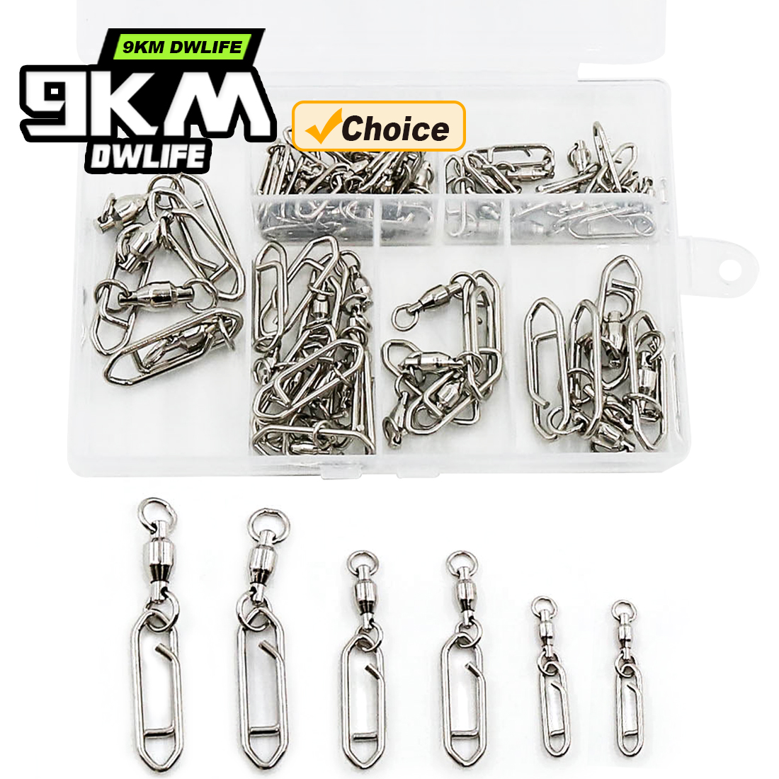 9KM Fishing Swivel Snap Kit 50 - Fishing Lure Kit ulasan dan harga