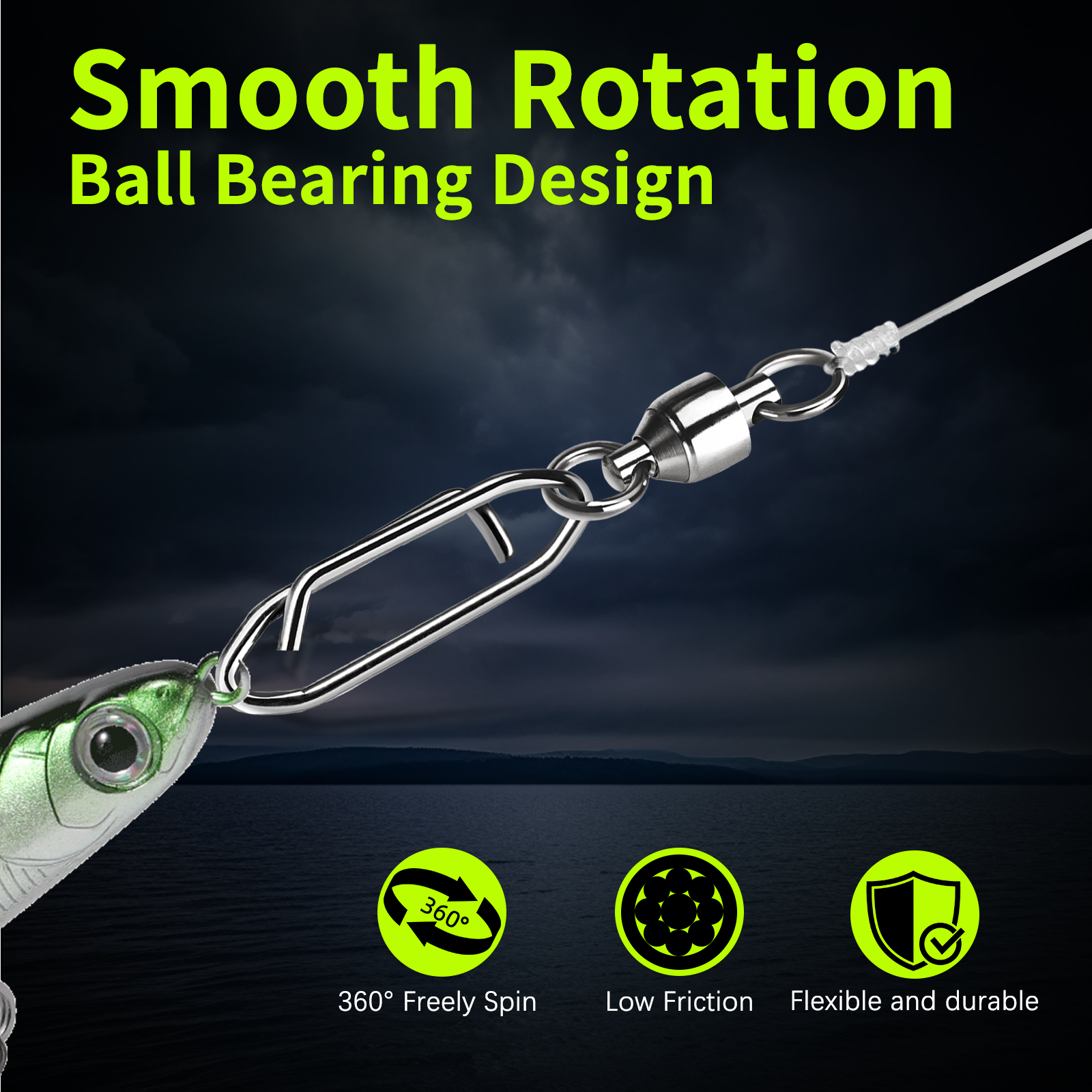 9KM Fishing Swivel Snap Kit 50 - Fishing Lure Kit ulasan dan harga