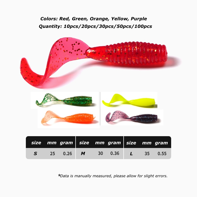 Wondersee 50PCS Soft Bait Worm - Fishing Lure Soft Plastic ulasan dan harga