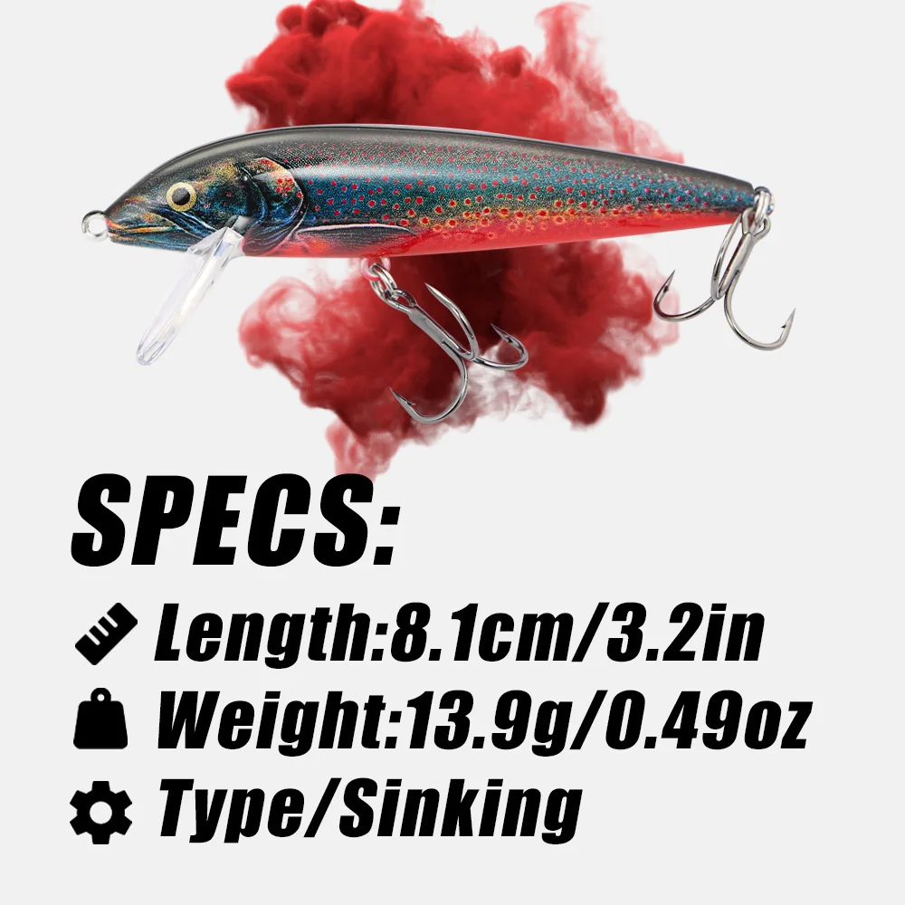 B&U 80mm Sinking Minnow Wobbli - Fishing Lure Swimbait ulasan dan harga