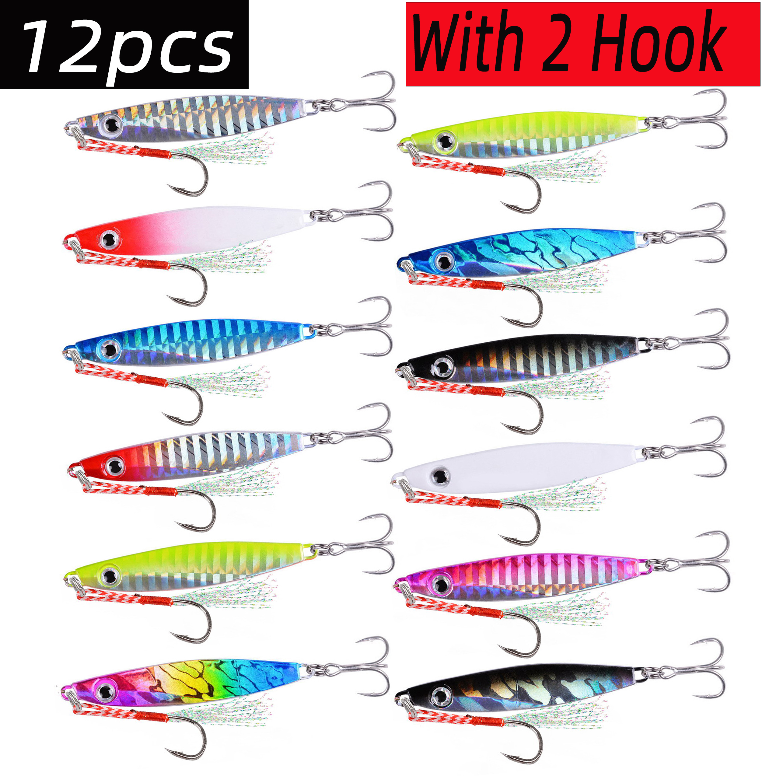 12pcs Fishing Metal Lures Jig  - Fishing Lure Blade Bait ulasan dan harga